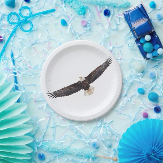 Bald Eagle tijdens de vlucht Papieren Bordje (Feest)