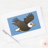 Bald Eagle tijdens de vlucht Rechthoekige Sticker (Envelop)