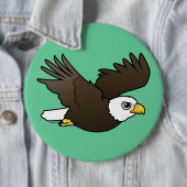 Bald Eagle tijdens de vlucht Ronde Button 6,0 Cm (In situ)