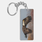 Bald Eagle tijdens de vlucht Sleutelhanger (Voorkant Links)