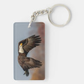 Bald Eagle tijdens de vlucht Sleutelhanger (achterkant)