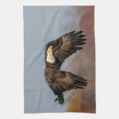 Bald Eagle tijdens de vlucht Theedoek (Verticaal)