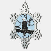 Bald Eagle Tin Sneeuwvlok Ornament (Rechts)