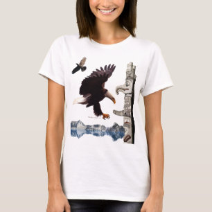 Bald Eagle, Totem Pole, Raven & Mountain T-shirt