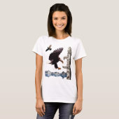 Bald Eagle, Totem Pole, Raven & Mountain T-shirt (Voorkant volledig)