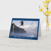 Bald Eagle, Totem Pole & Super Moon Wenskaarten Kaart (Gele Bloem)