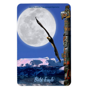 Bald Eagle Totem & Super Moon Wildlife Magneet