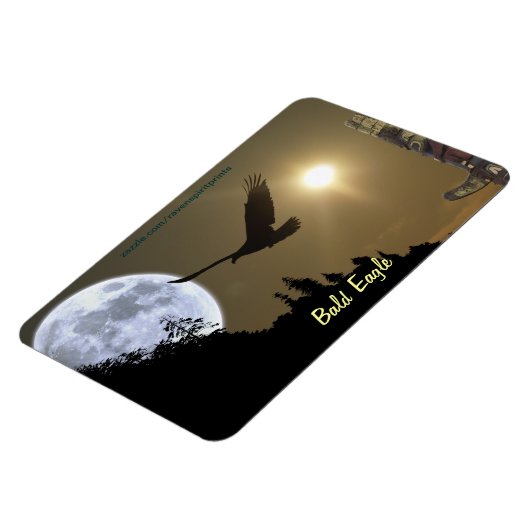 Bald Eagle Totem & Super Moon Wildlife Magneet (Linkerzijde)