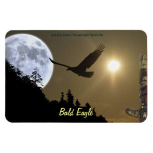 Bald Eagle Totem & Super Moon Wildlife Magneet