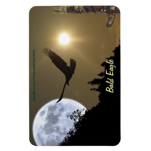 Bald Eagle Totem & Super Moon Wildlife Magneet (Verticaal)