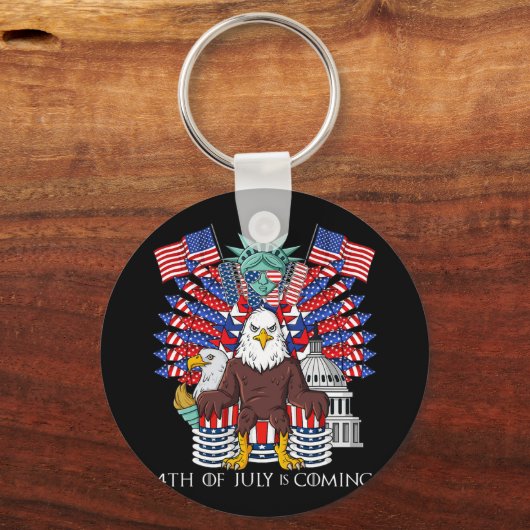 Bald Eagle Troon 4 juli USA Patriottische Jongens  Sleutelhanger (Achterkant)