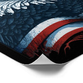 Bald Eagle Trots Patriottische Amerikaanse vlag 4e Poster (Hoek)