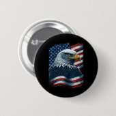 Bald Eagle Trots Patriottische Amerikaanse vlag 4e Ronde Button 5,7 Cm (Voorkant /achterkant)