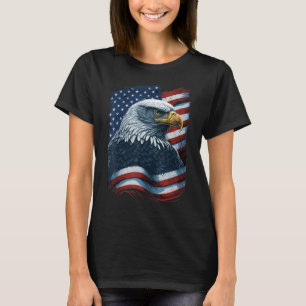 Bald Eagle Trots Patriottische Amerikaanse vlag 4e T-shirt