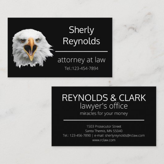 Bald Eagle, uitstekend aanpasbaar Visitekaartje (Voorkant / Achterkant)