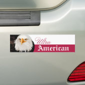 Bald Eagle Ultra American of Custom Text Red White Bumpersticker (Op auto)