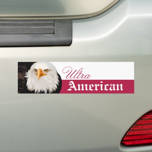 Bald Eagle Ultra American of Custom Text Red White Bumpersticker (Op auto)