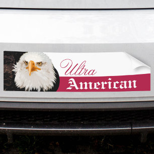 Bald Eagle Ultra American of Custom Text Red White Bumpersticker