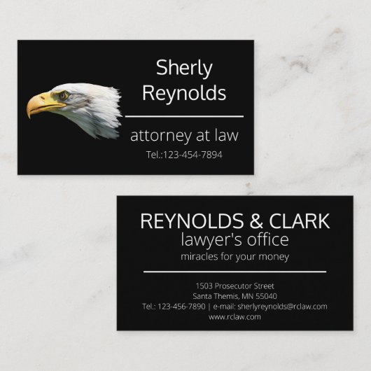 Bald Eagle, uniek aanpasbaar Visitekaartje (Voorkant / Achterkant)