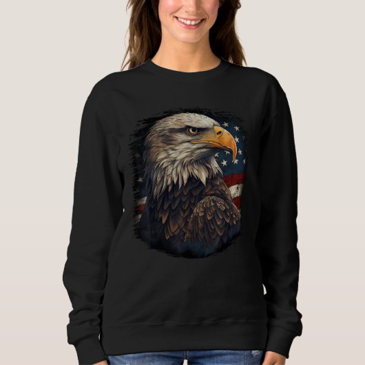 Bald Eagle US American Flag 4th Of July Proud Patr Trui (Voorkant)