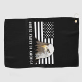 Bald Eagle & US Flag Golfhanddoek (Horizontaal)