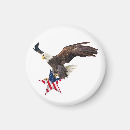 Bald eagle US flag Magneet (Voorkant)