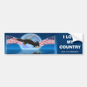 BALD EAGLE & US FLAG Patriot Collectible Series Bumpersticker
