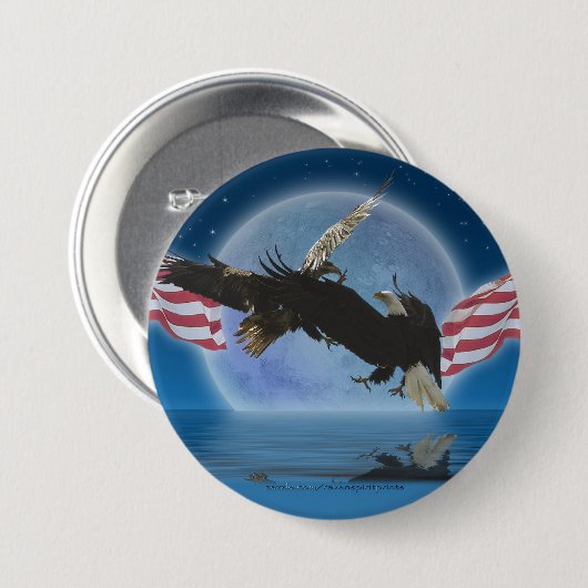 BALD EAGLE & US FLAG Patriot Series Button (Voorkant /achterkant)