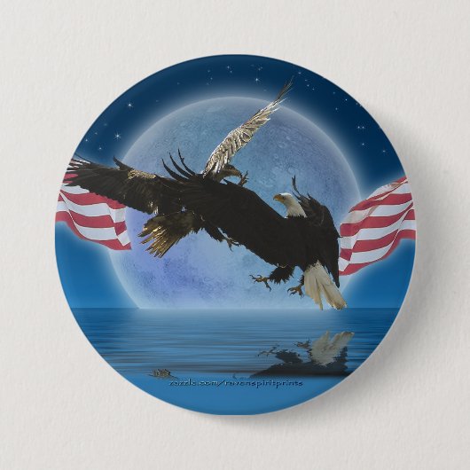 BALD EAGLE & US FLAG Patriot Series Button (Voorkant)