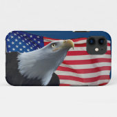 Bald Eagle & US Flag Patriotic Design Case-Mate iPhone Case (Achterkant (horizontaal))