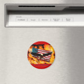 Bald Eagle & US Flag Patriottisch Collectie Magneet (Insitu (Vaatwasser))