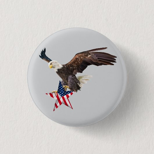 Bald eagle US flag Ronde Button 3,2 Cm (Voorkant)