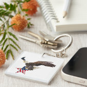Bald eagle US flag Sleutelhanger (Voorkant Rechts)