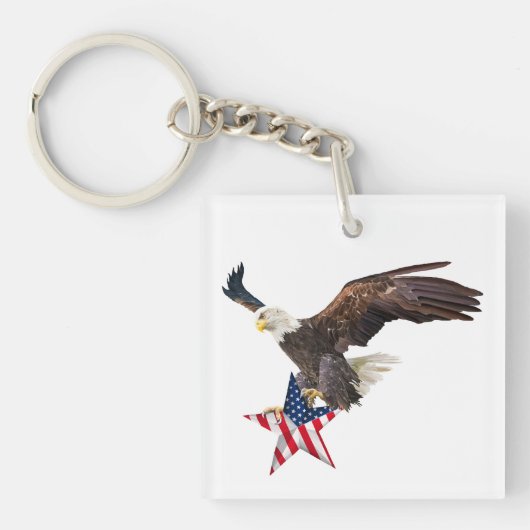 Bald eagle US flag Sleutelhanger (voorkant)