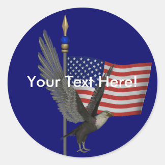 Bald Eagle US Flag Sticker