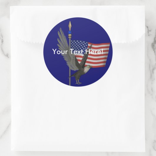 Bald Eagle US Flag Sticker (Tas)