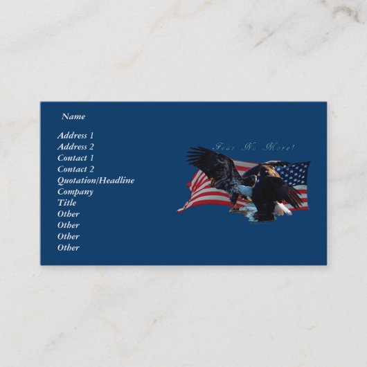 Bald Eagle/US Flag Visitekaartje (Voorkant)