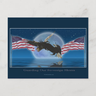 BALD EAGLE & US VLAG Patriot Series Briefkaart