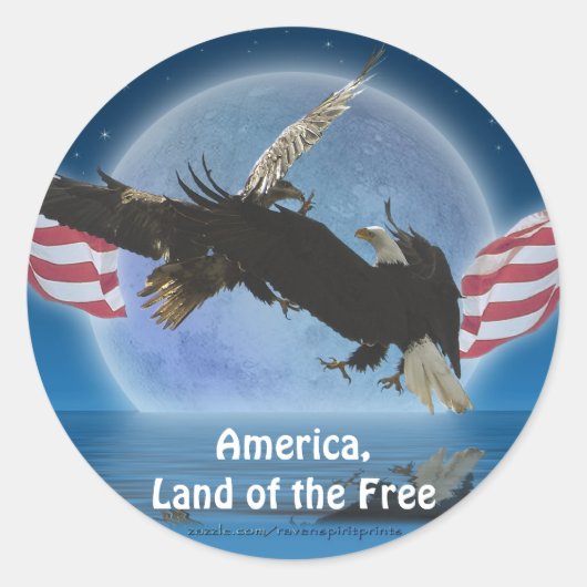 BALD EAGLE & US VLAG Patriot Series Ronde Sticker (Voorkant)