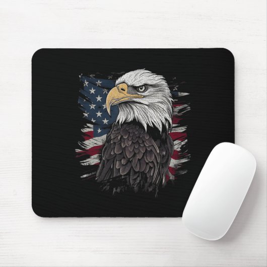 Bald Eagle USA American Flag Patriotic Graphic Man Muismat (Met muis)