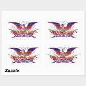 Bald Eagle USA Flag Americana Patriotic Art Rechthoekige Sticker (Vel)