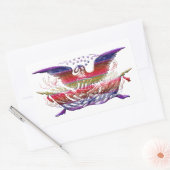 Bald Eagle USA Flag Americana Patriotic Art Rechthoekige Sticker (Envelop)