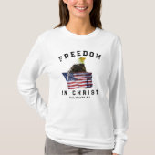 Bald Eagle & USA Flag Patriotic Christian Sweater T-shirt (Voorkant)