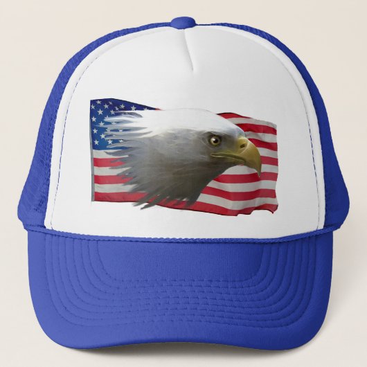Bald Eagle & USA Flag Patriottisch Pet (Voorkant)