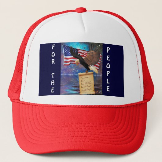 Bald Eagle & USA Flag Patriottisch Pet (Voorkant)