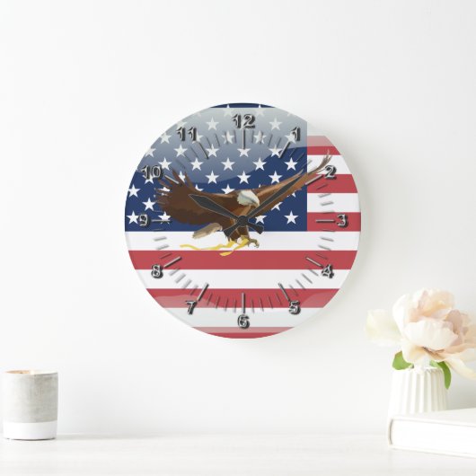 Bald eagle Usa vlag Grote Klok (Huis)