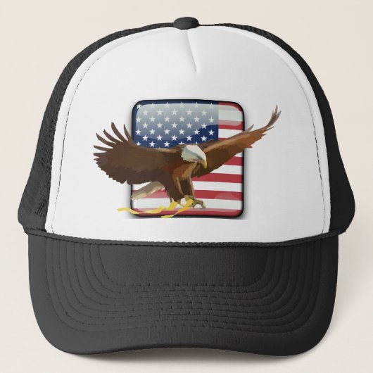 Bald eagle Usa vlag Trucker Pet (Voorkant)