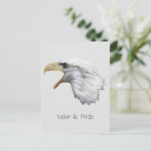 Bald Eagle Valor & Pride aanpasbaar Briefkaart (Staand voorkant)