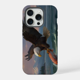 Bald Eagle vangt een zalm in de schemering iPhone 15 Pro Case