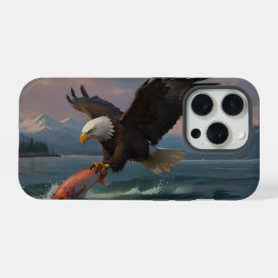 Bald Eagle vangt een zalm in de schemering iPhone 15 Pro Case